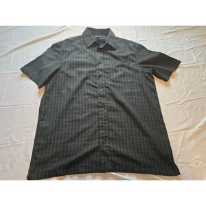 GEORGE‎ Mens Dress Shirt Button Up Short Sleeve Plaid Size LT 42-44